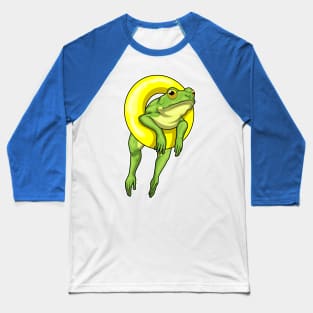 Frog Swimming Lifebuoy Baseball T-Shirt